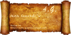 Auth Gusztáv névjegykártya